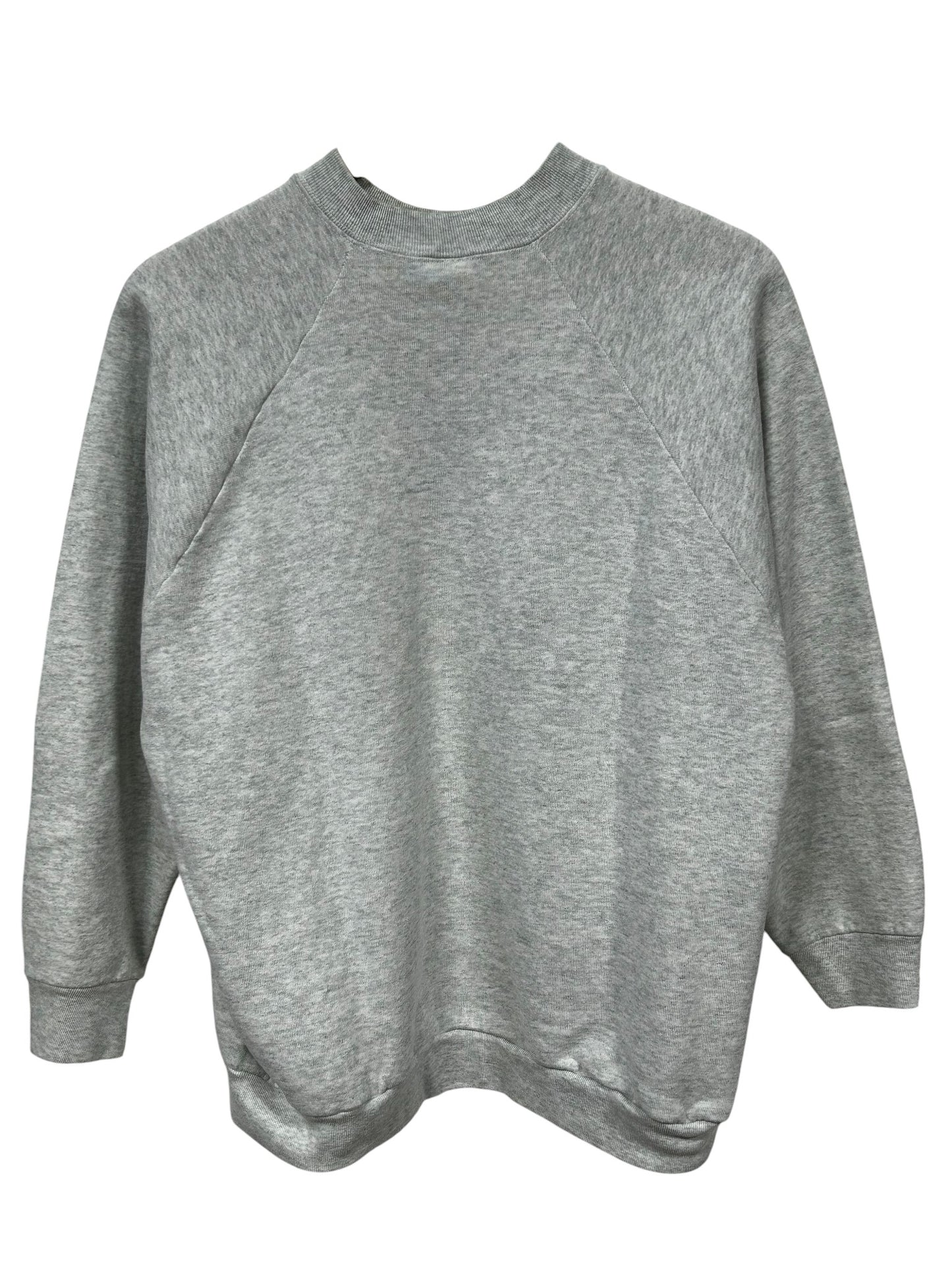 Vintage 90's Fruit of the Loom Women's Grey Blank Sweater Size Large