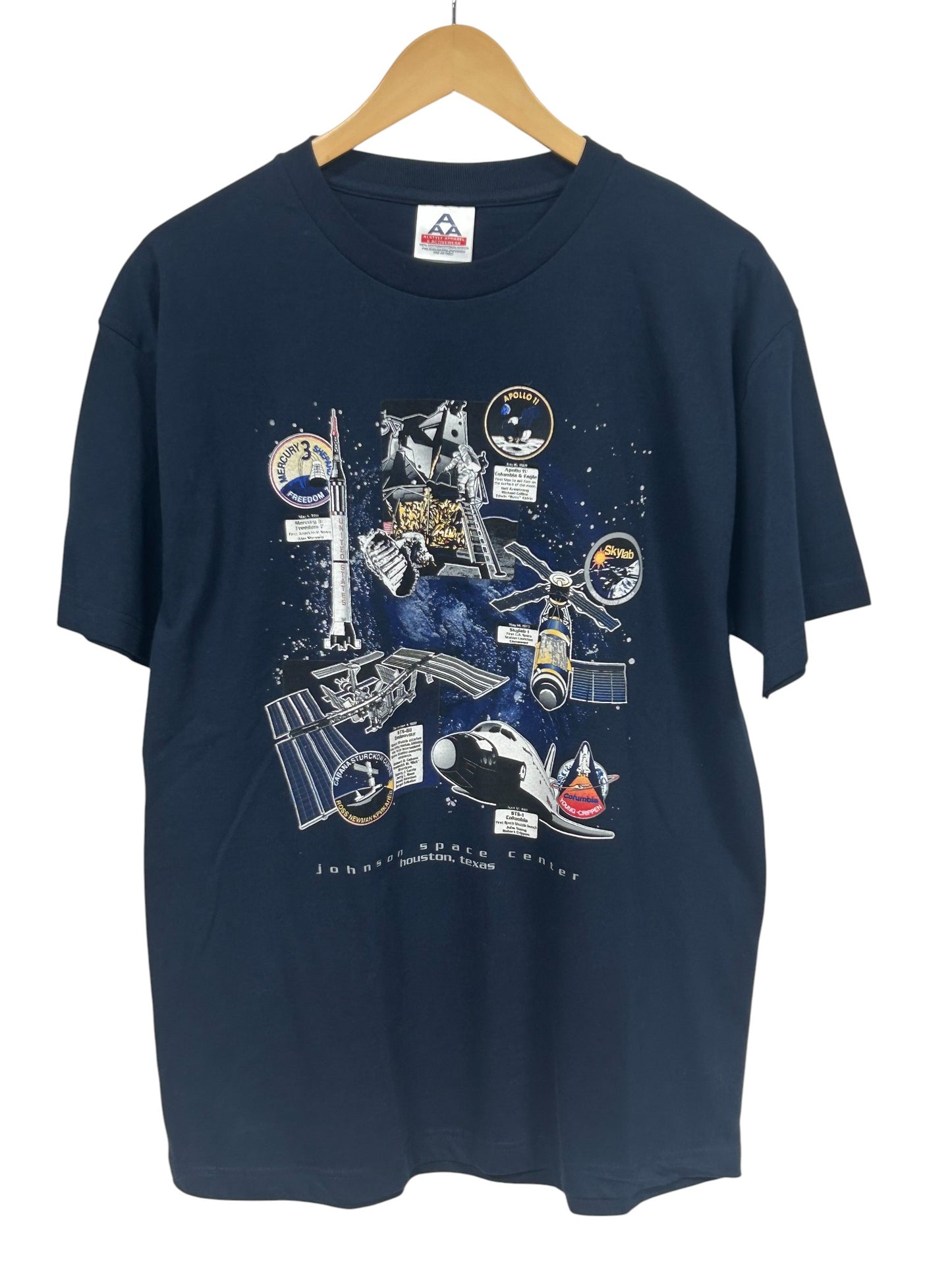 Vintage 90's Johnson Space Center Houston Texas Graphic Tee Size Large