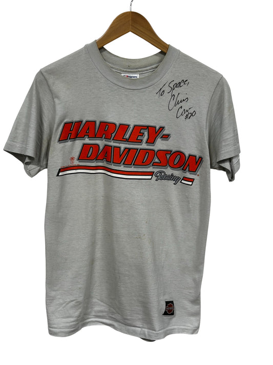 Vintage 90's Harley Davidson Racing Biker Graphic Tee Size Medium
