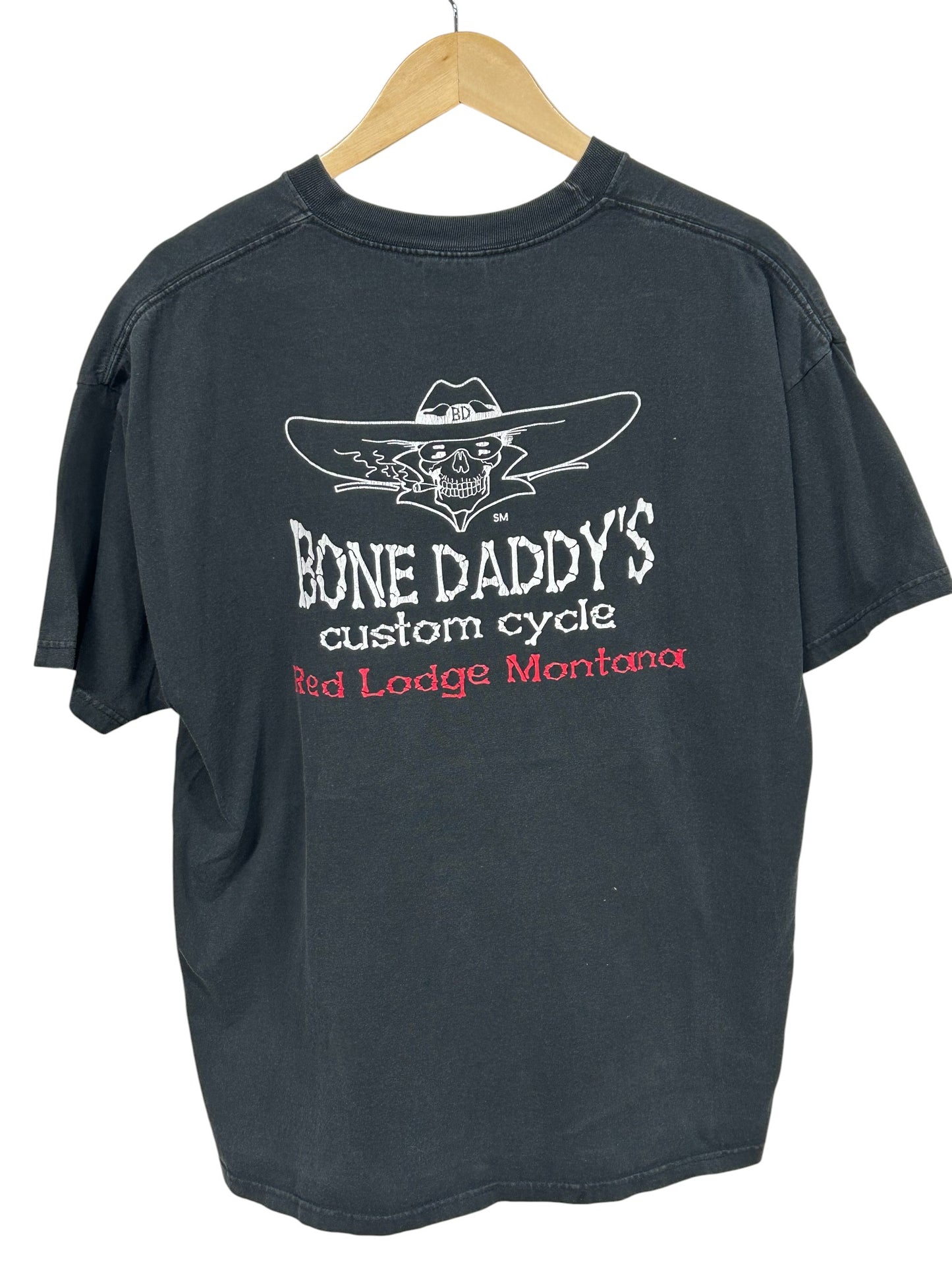 Bone Daddy's Red Lodge Montana Biker Graphic Tee Size XL