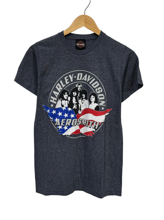 Harley Davidson Aerosmith Biker Band Graphic Tee Size Small