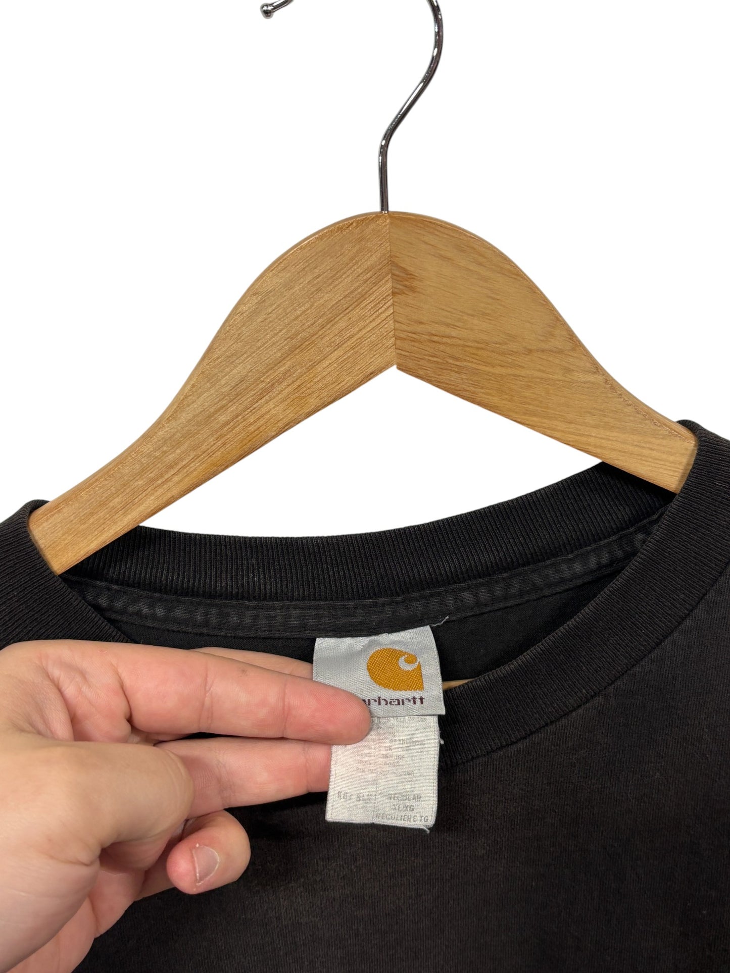 Vintage Carhartt Faded Black Pocket Tee Size XL