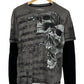 Vintage Y2K MMA Elite Skull Thermal Big Print Long Sleeve Size Medium