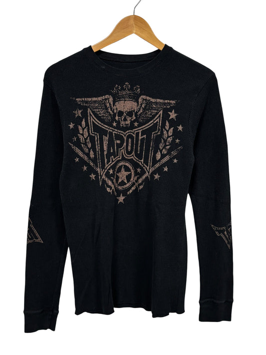 Vintage Y2K Tapout Big Print Thermal Long Sleeve Shirt Size Medium