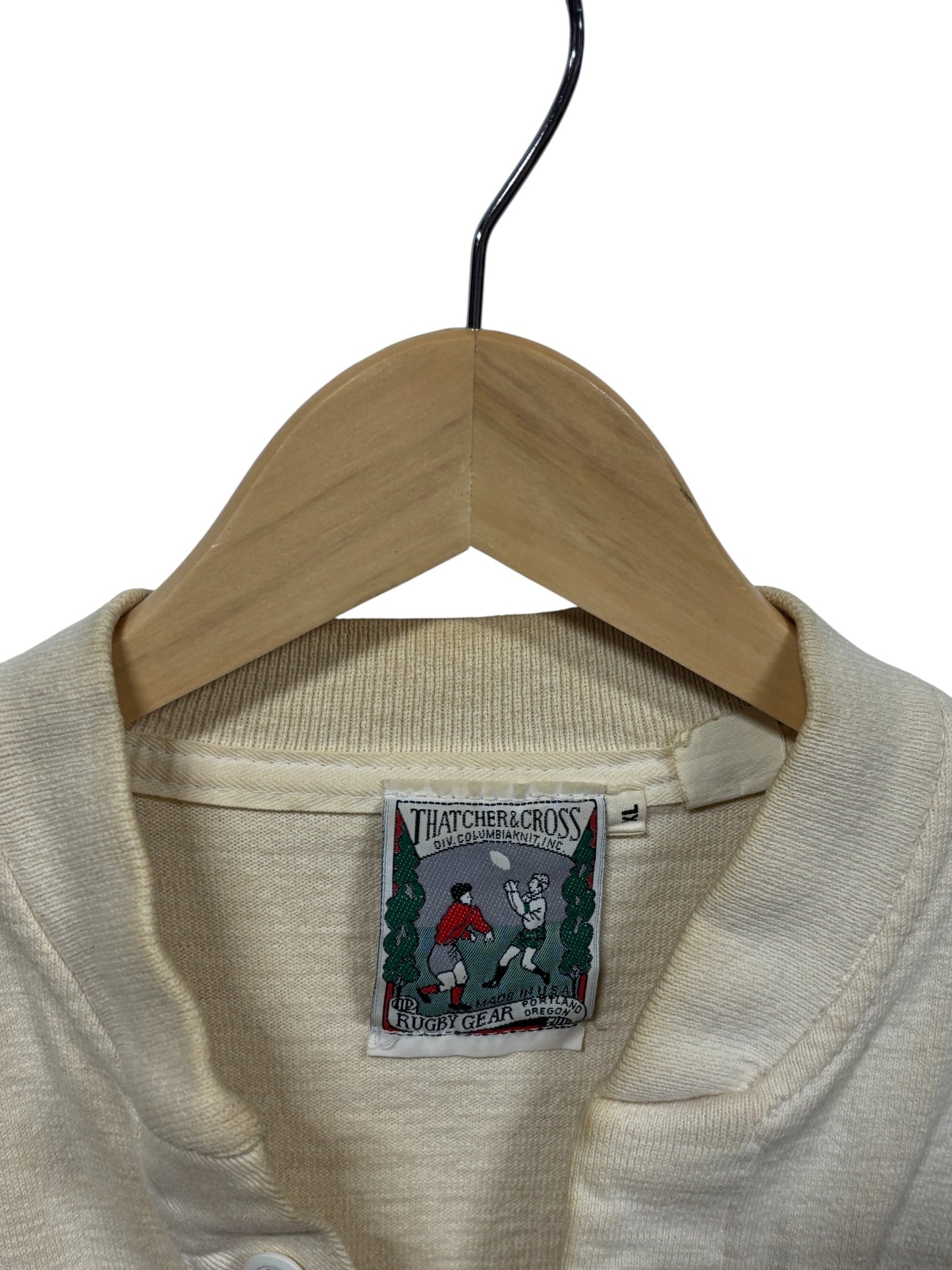 Vintage Thatcher & Cross Rugby Gear Striped Long Sleeve Shirt Size XL