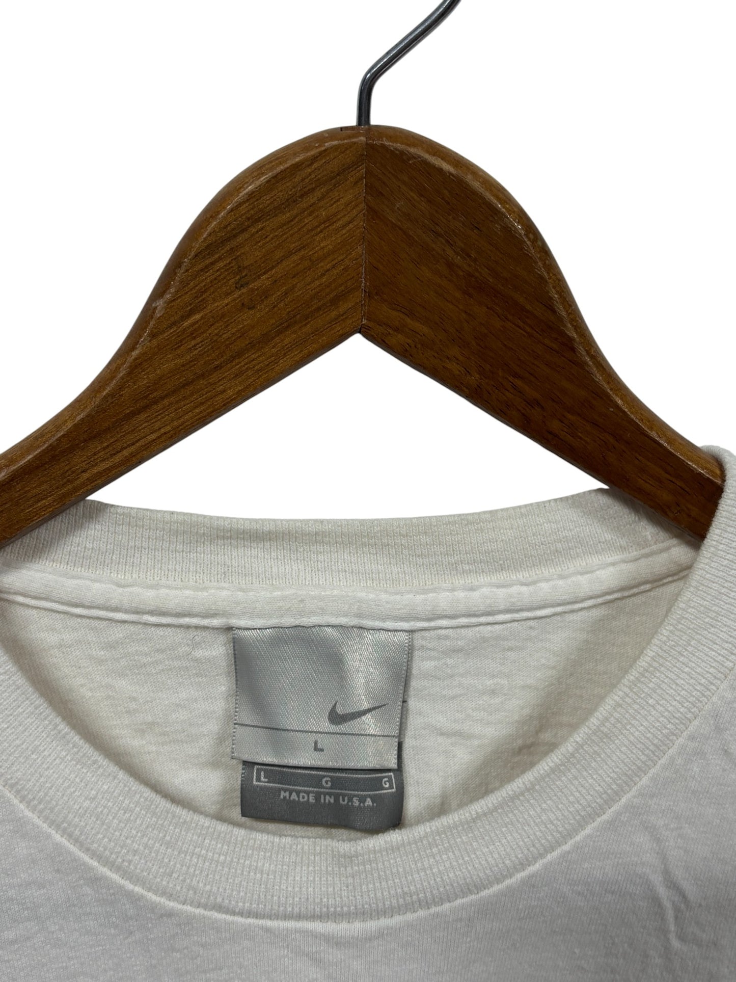 Vintage Nike Futura Swoosh Logo White Graphic Tee Size Large