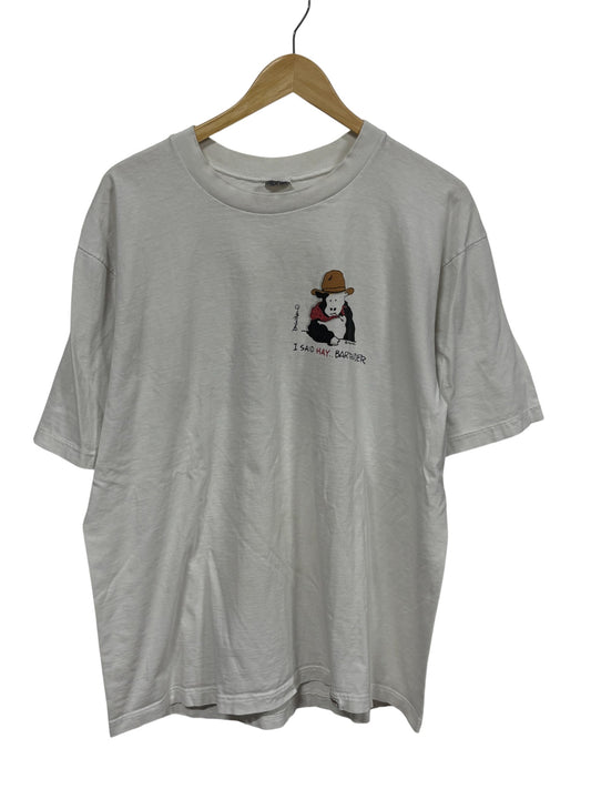 Vintage 90's Hay Bartender Farming Humor Graphic Tee Size XL