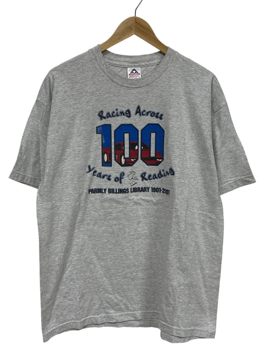 Vintage Y2K Billings Public Library 100 Years of Reading Graphic Tee Size XL