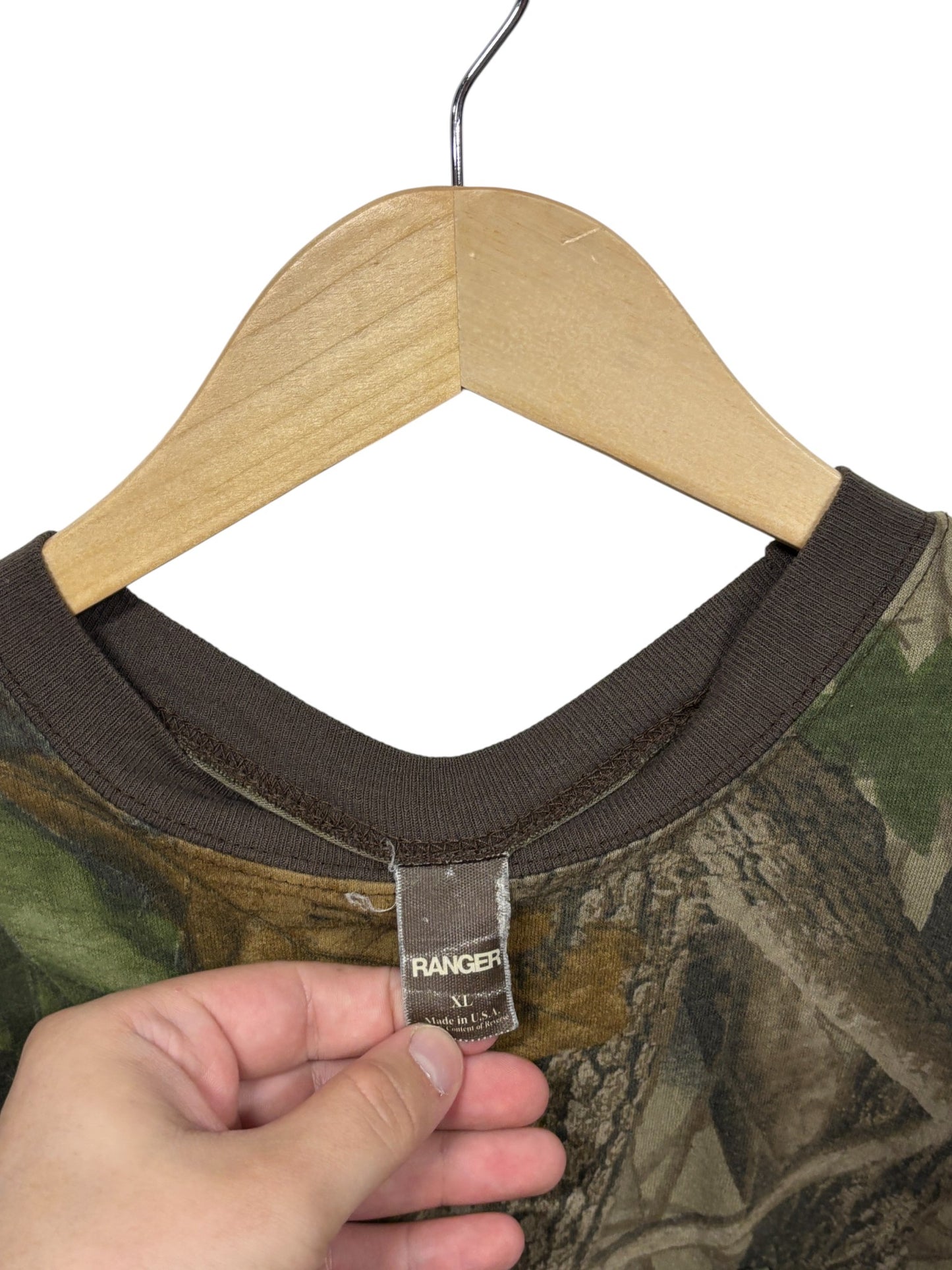 Vintage 90's Woodland Camo Long Sleeve Shirt Size XL