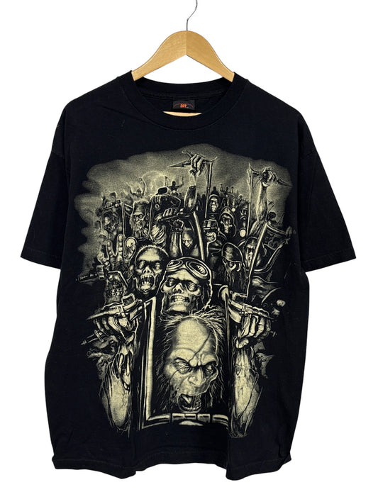 Vintage Y2K Zombies Biker Big Print Graphic Tee Size XL