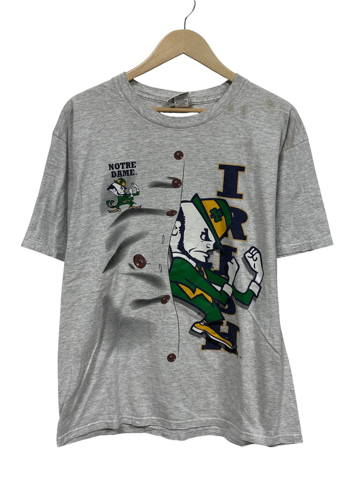 Vintage 90's Nutmeg Notre Dame Fighting Irish Graphic Tee Size XL