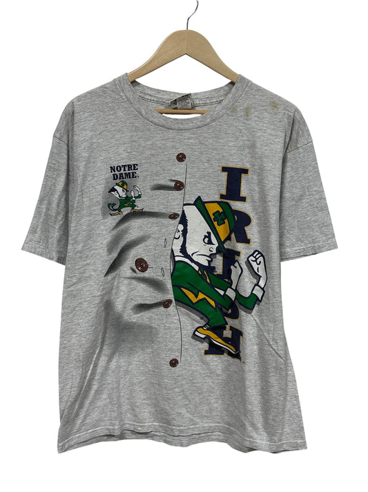 Vintage 90's Nutmeg Notre Dame Fighting Irish Graphic Tee Size XL