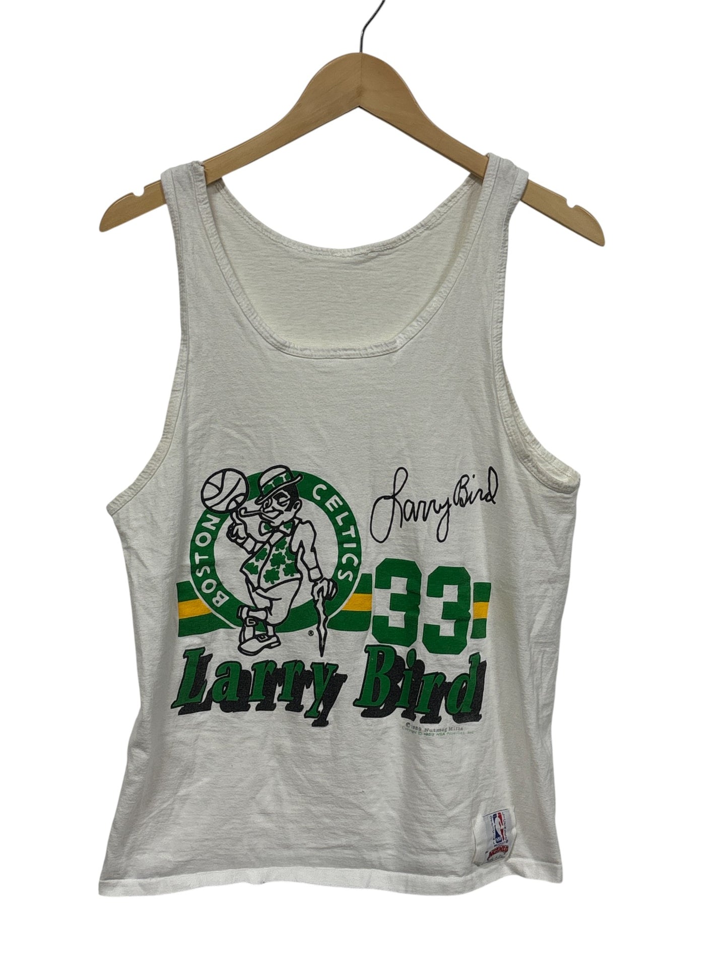 Vintage 1988 Nutmeg Boston Celtics Larry Bird Tank Top Shirt Size Medium