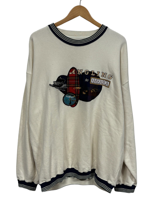 Vintage 90's Angling America Fishing Sweater Size XL