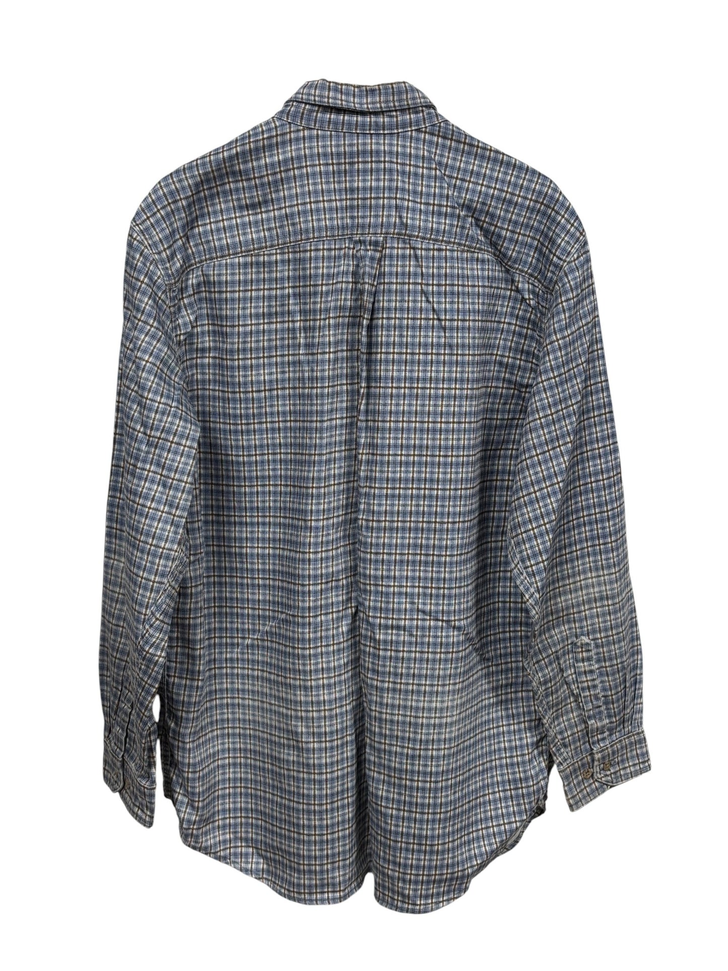 Vintage Carhartt FR Plaid Blue Checkered Button Up Shirt Size XL