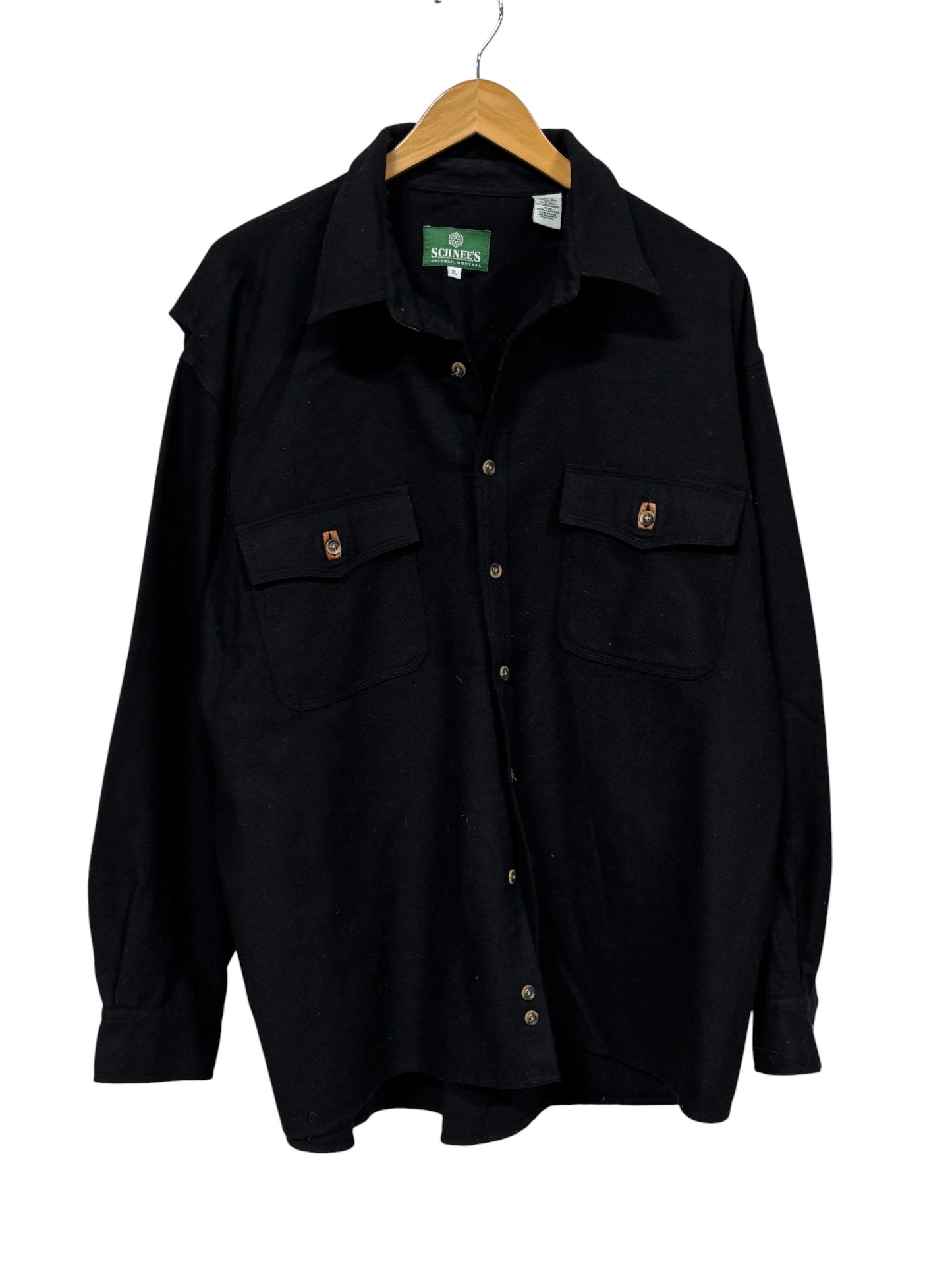 Vintage Schnee's Bozeman Western Button Up Black Shirt Size XL