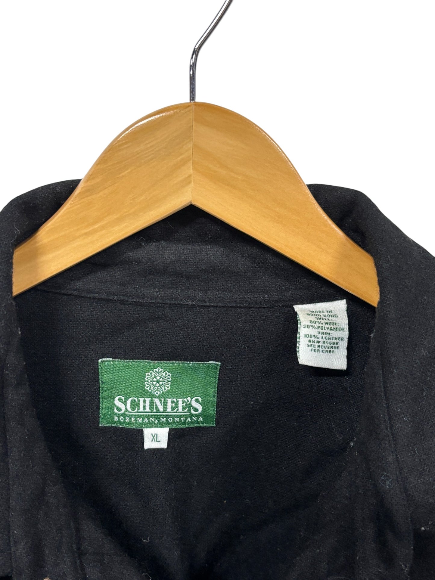 Vintage Schnee's Bozeman Western Button Up Black Shirt Size XL