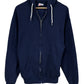 Vintage 90's Hanes Blank Blue Zip Up Hoodie Size XL