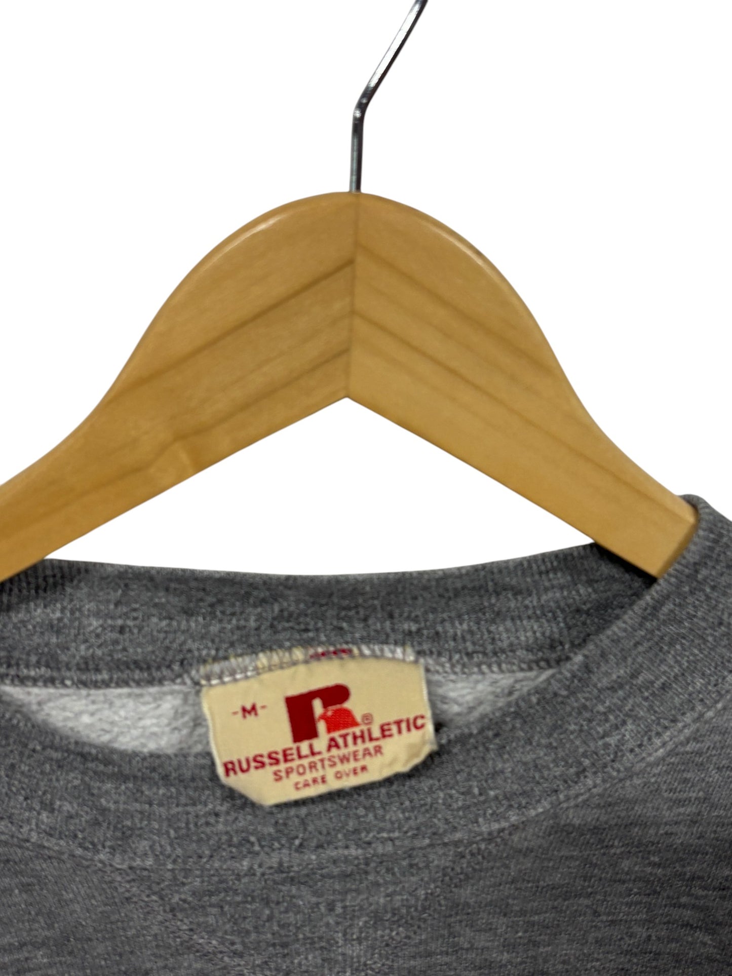 Vintage 80's Russell Athletic Blank Grey Crewneck Sweater Size Medium