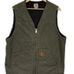 Vintage Carhartt Olive Green Sherpa Lined Vest Size Large Tall
