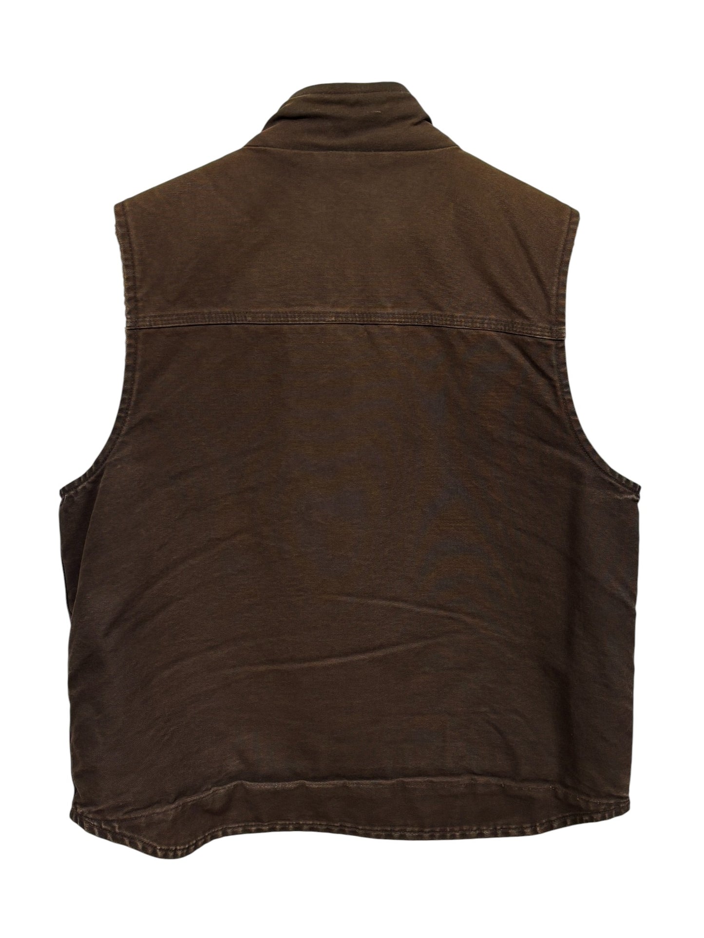 Vintage Carhartt Brown Sherpa Lined Zip Up Vest Size Large