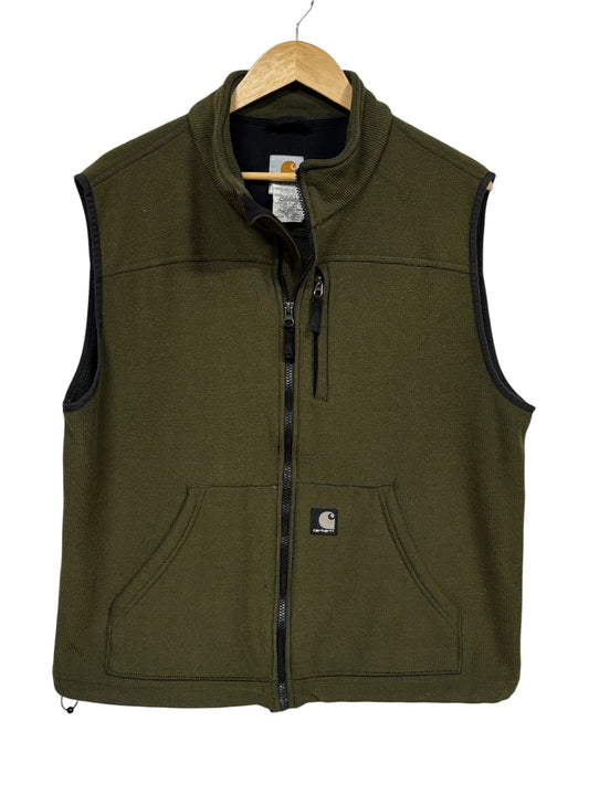 Vintage Carhartt Olive Green Fleece Vest Size Large