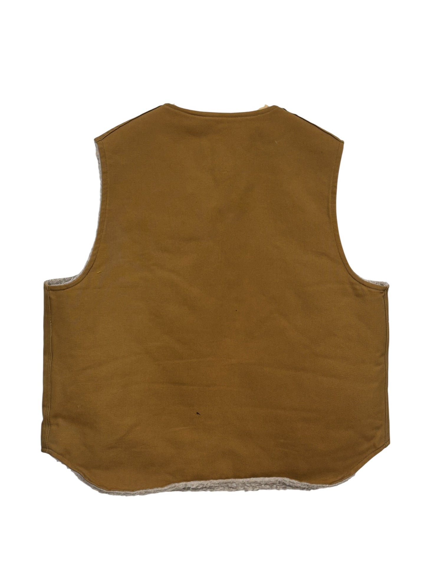 Vintage Carhartt Made in USA Sherpa Lined Brown Vest Size XXL Tall