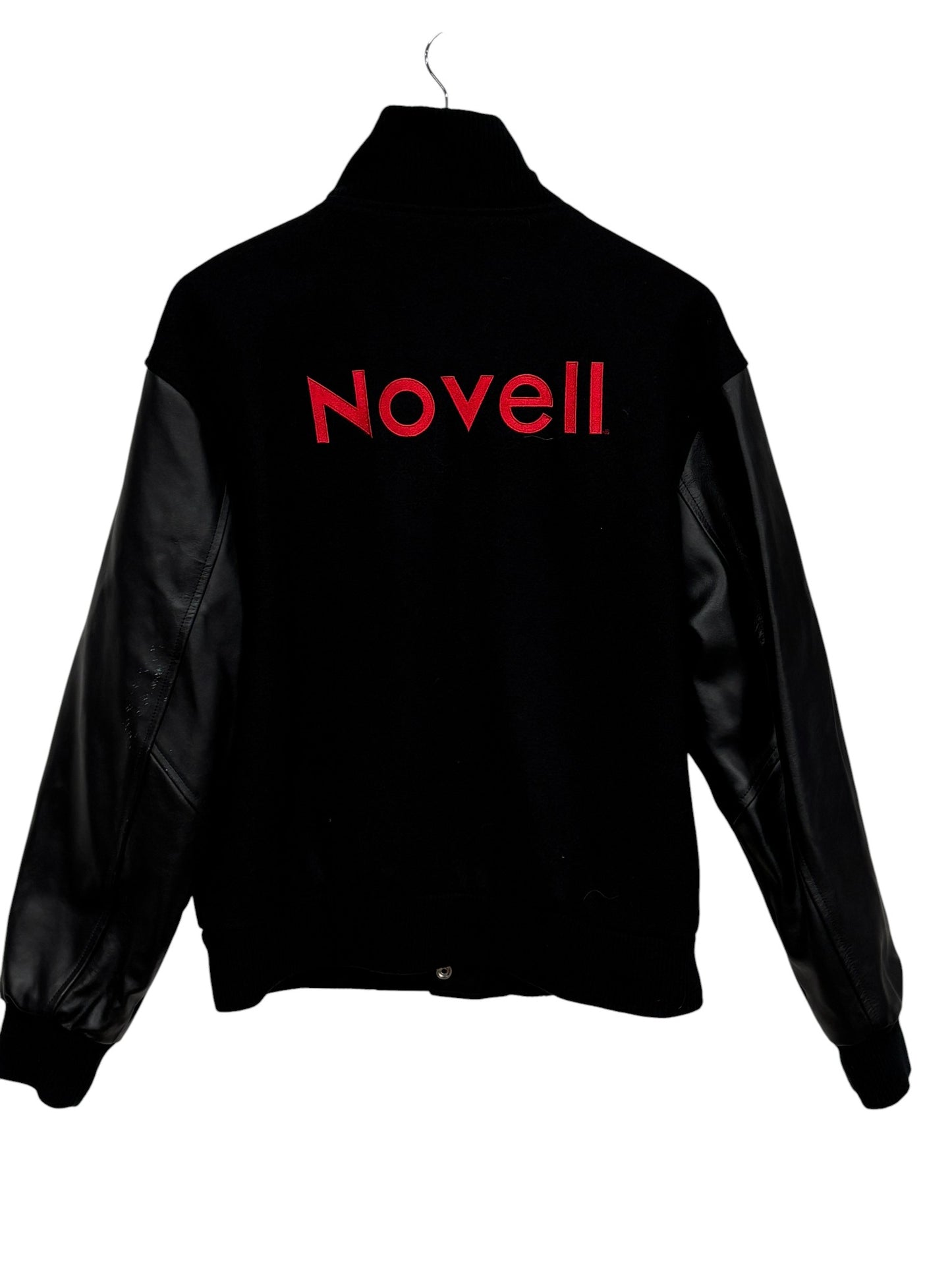 Vintage Novell N Black Red Letterman Jacket Size XL