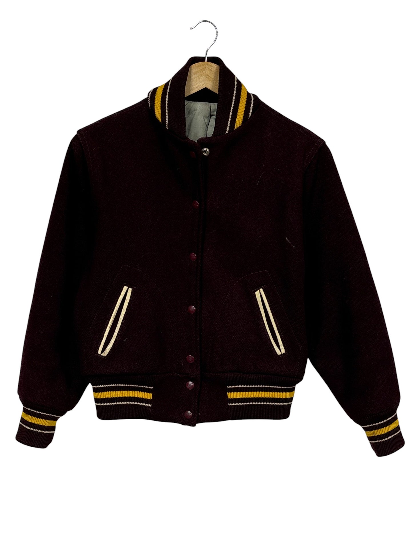 Vintage 70's Circle Wildcats Maroon Letterman Jacket Size Medium