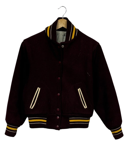 Vintage 70's Circle Wildcats Maroon Letterman Jacket Size Medium