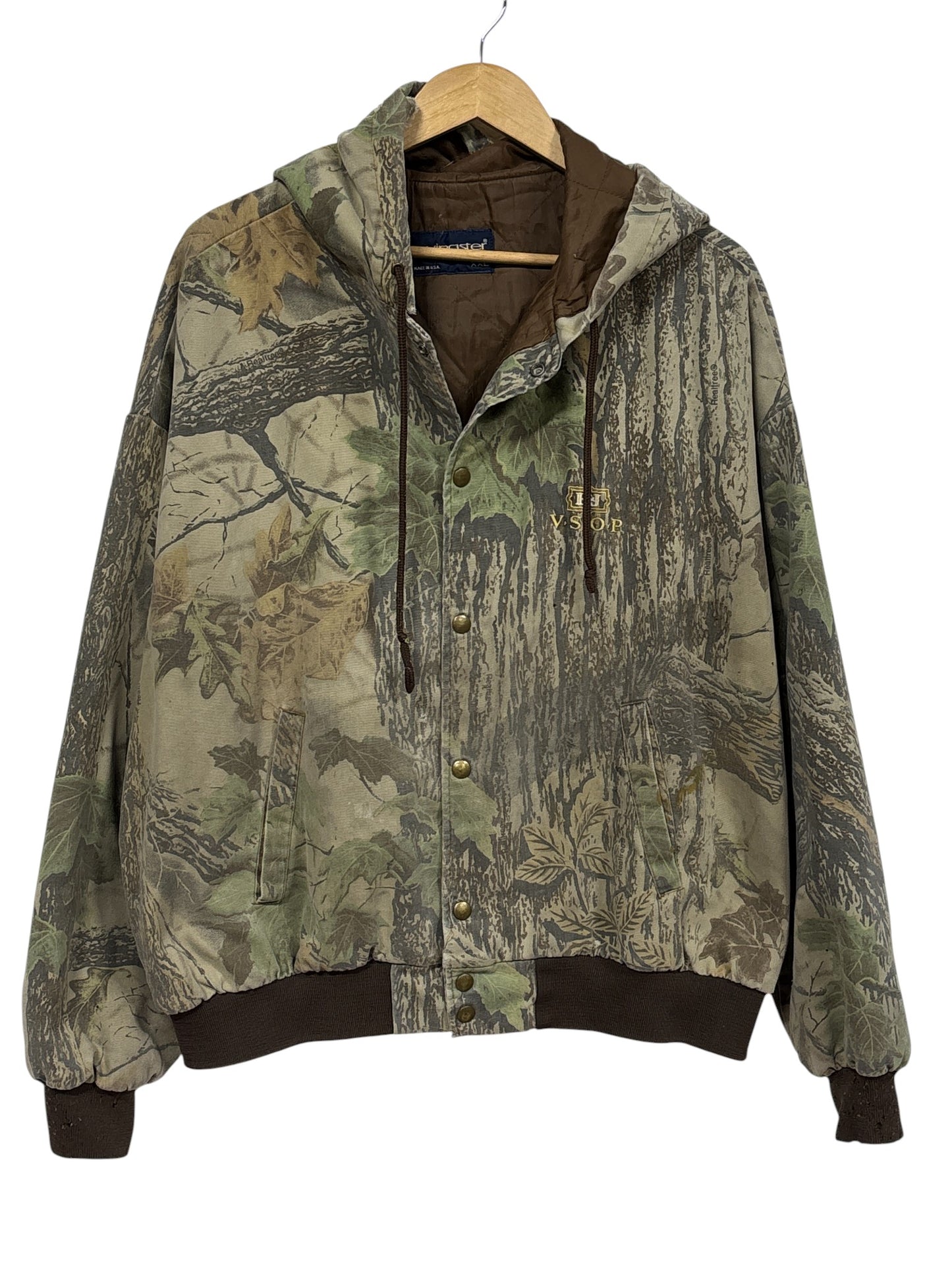 Vintage 90's Swingster Hunting Woodland Camo Hooded Jacket Size XXL