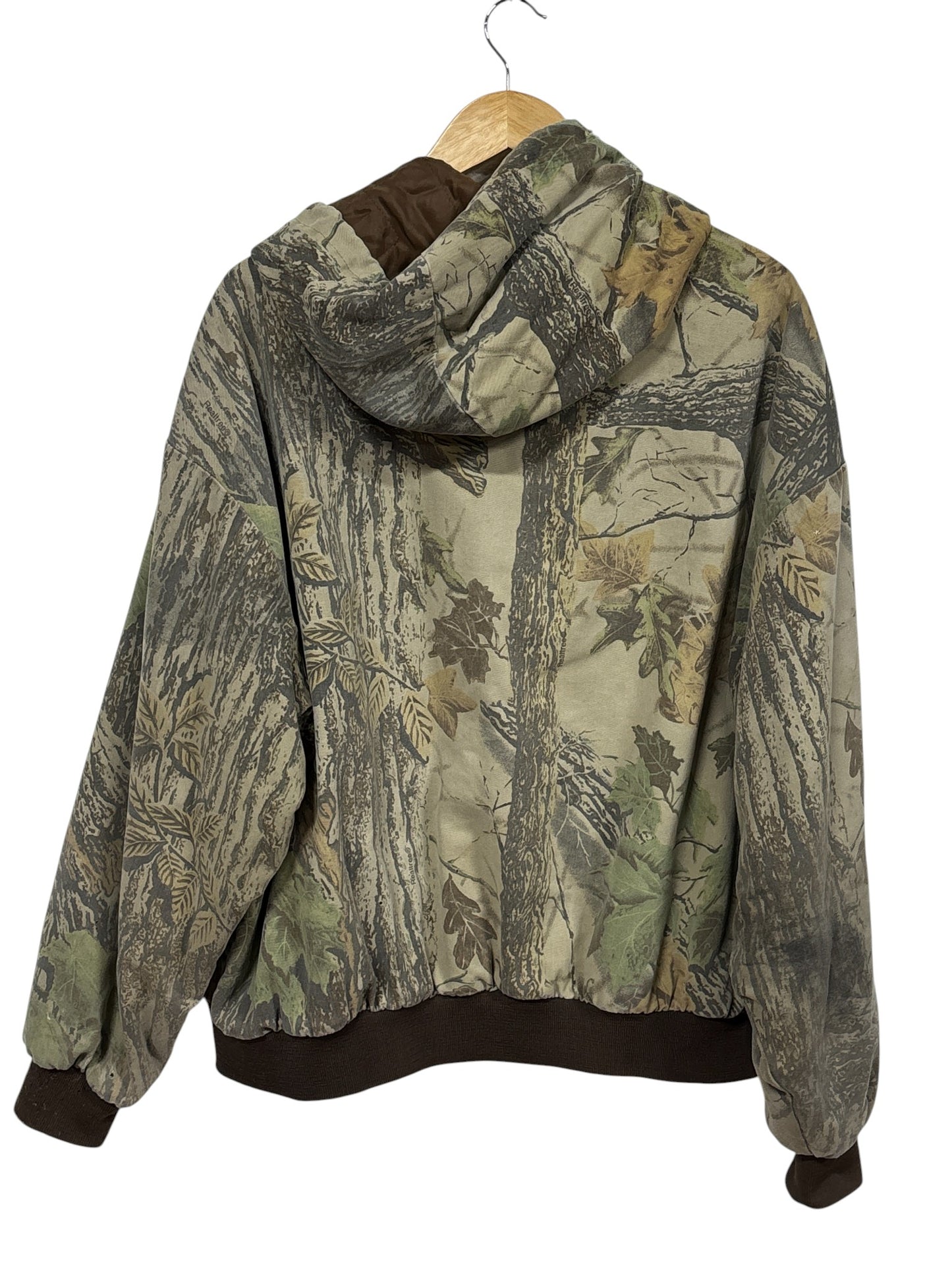 Vintage 90's Swingster Hunting Woodland Camo Hooded Jacket Size XXL