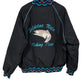 Vintage 90's Aztec Stripe Fishing Black Jacket Size 3XL
