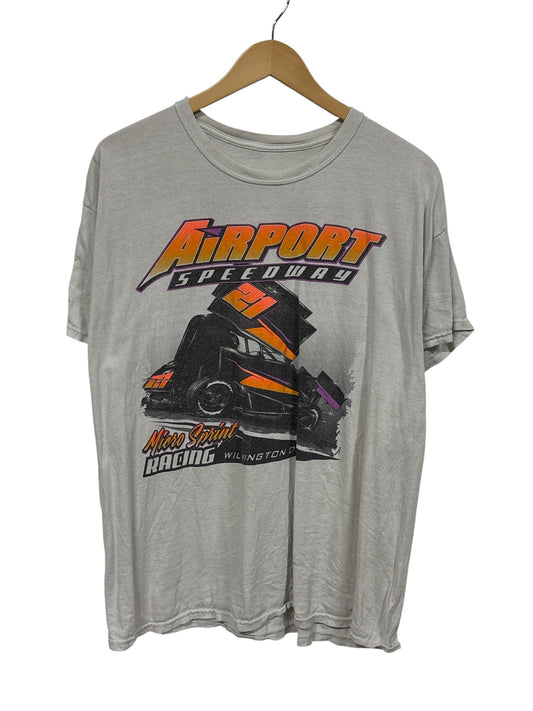 Vintage Y2K Airport Speedway Racing Graphic Tee Size Large