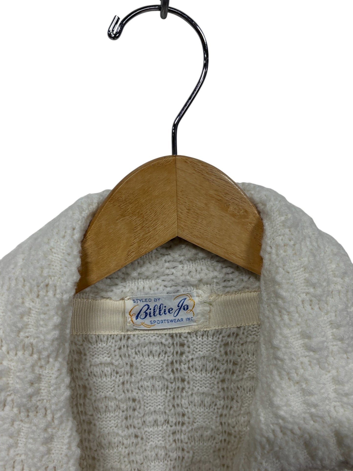 Vintage 90's Women's Open White Knit Cardigan Size XL