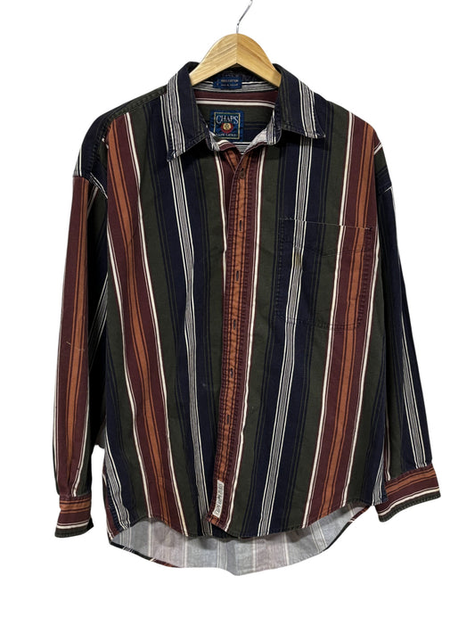 Vintage Chaps Ralph Lauren Striped Button Up Shirt Size Large