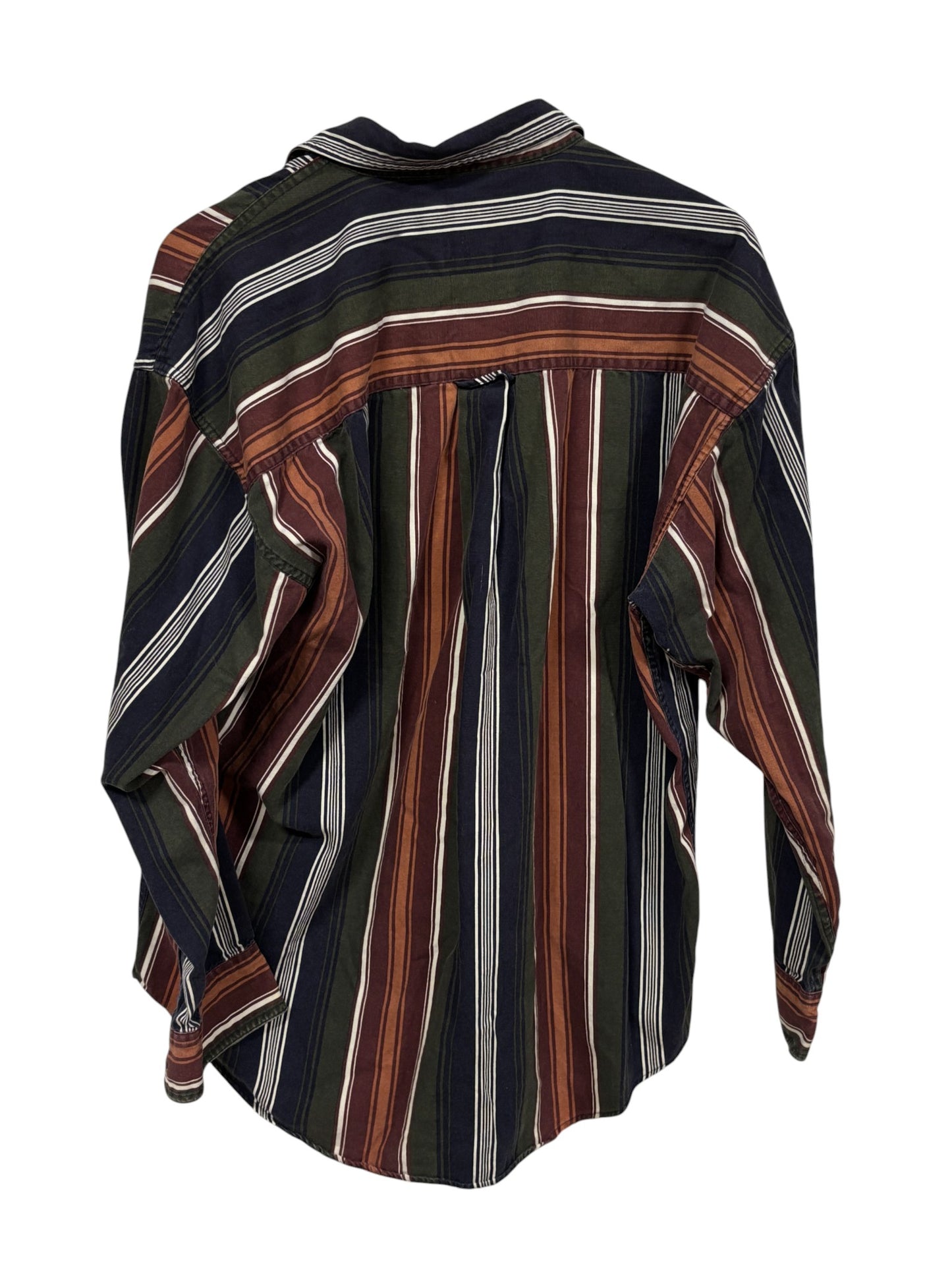 Vintage Chaps Ralph Lauren Striped Button Up Shirt Size Large