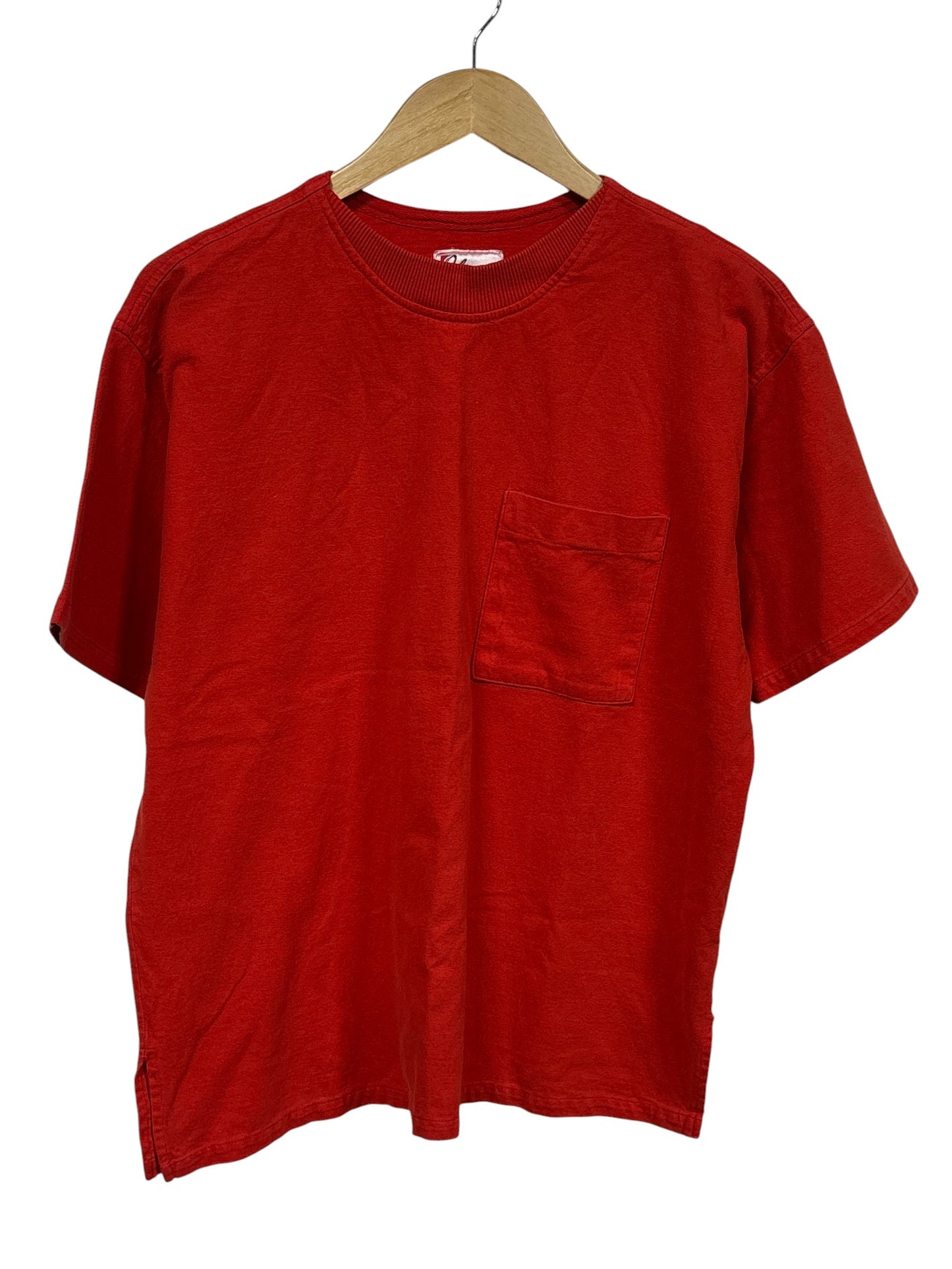 Vintage 90's Red Blank Pocket Tee Size Small