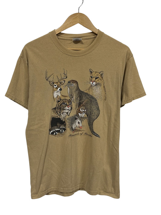 Vintage Mammals of Florida Nature Graphic Tee Size Medium