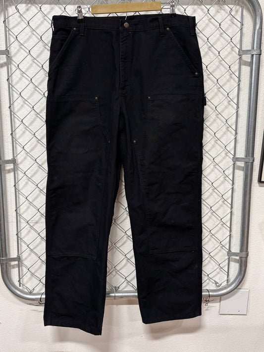 Carhartt Black Double Knee Carpenter Pants Size 38x31