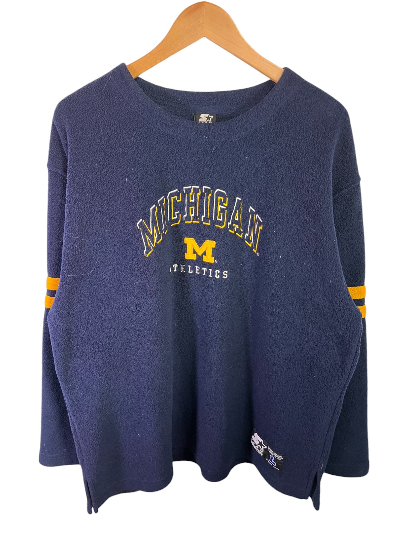 Vintage 00's Starter Michigan Wolverines Fleece Sweater Size Large