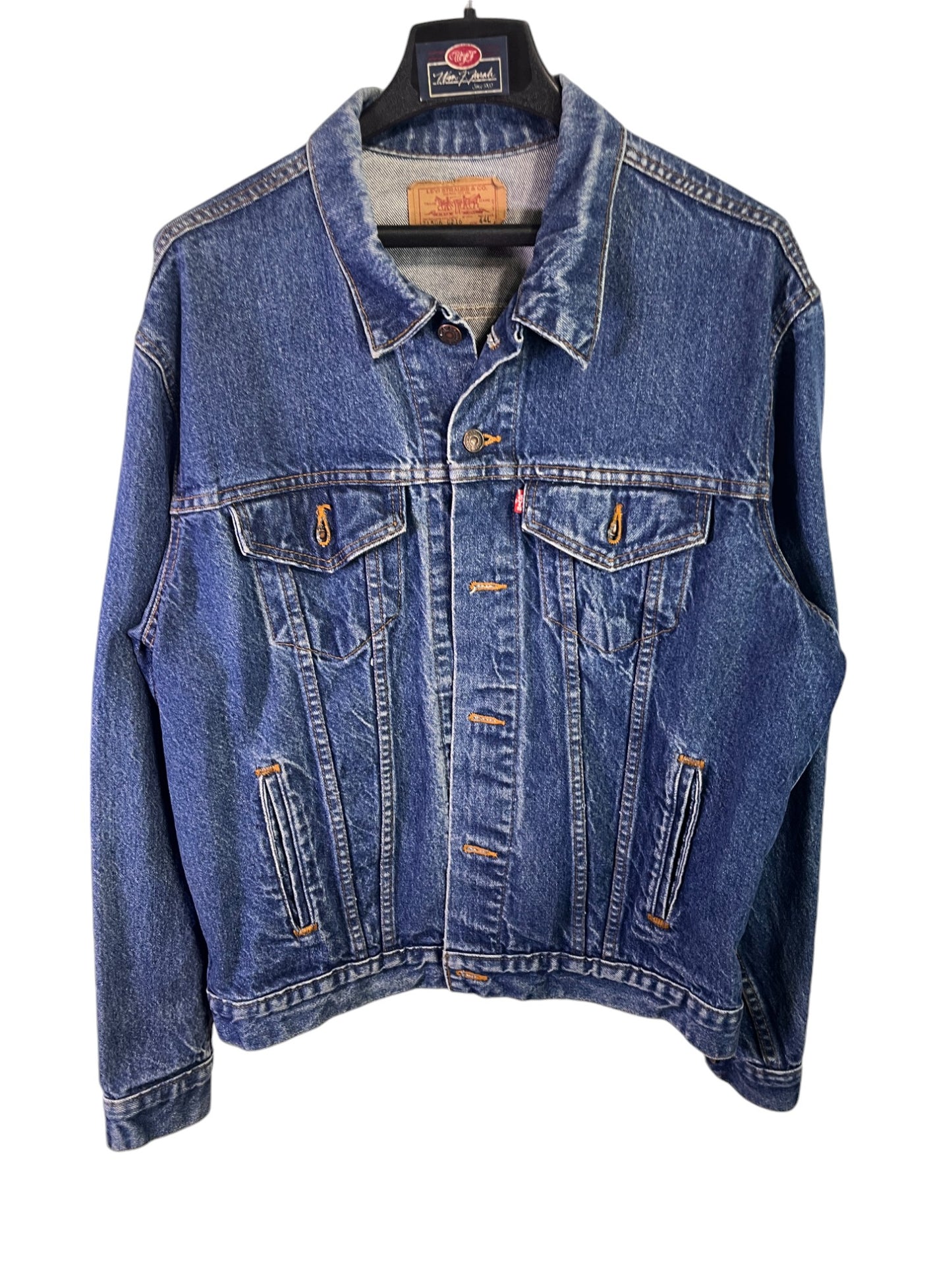 Vintage 90's Levi's Denim Trucker Jacket 71506-0216 Size 44L (Large)