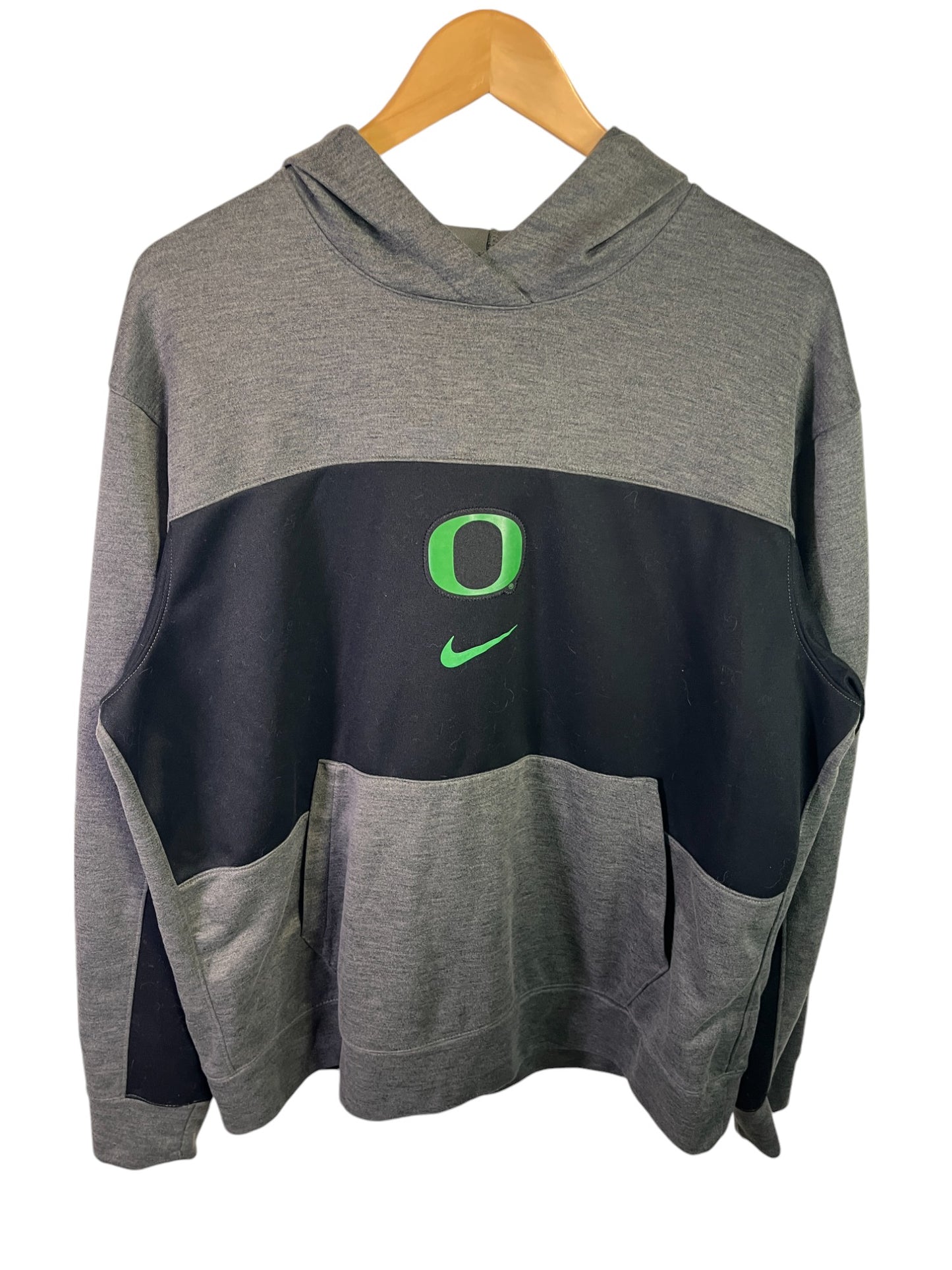 Nike University of Oregon Center Swoosh Grey Hoodie Size Large