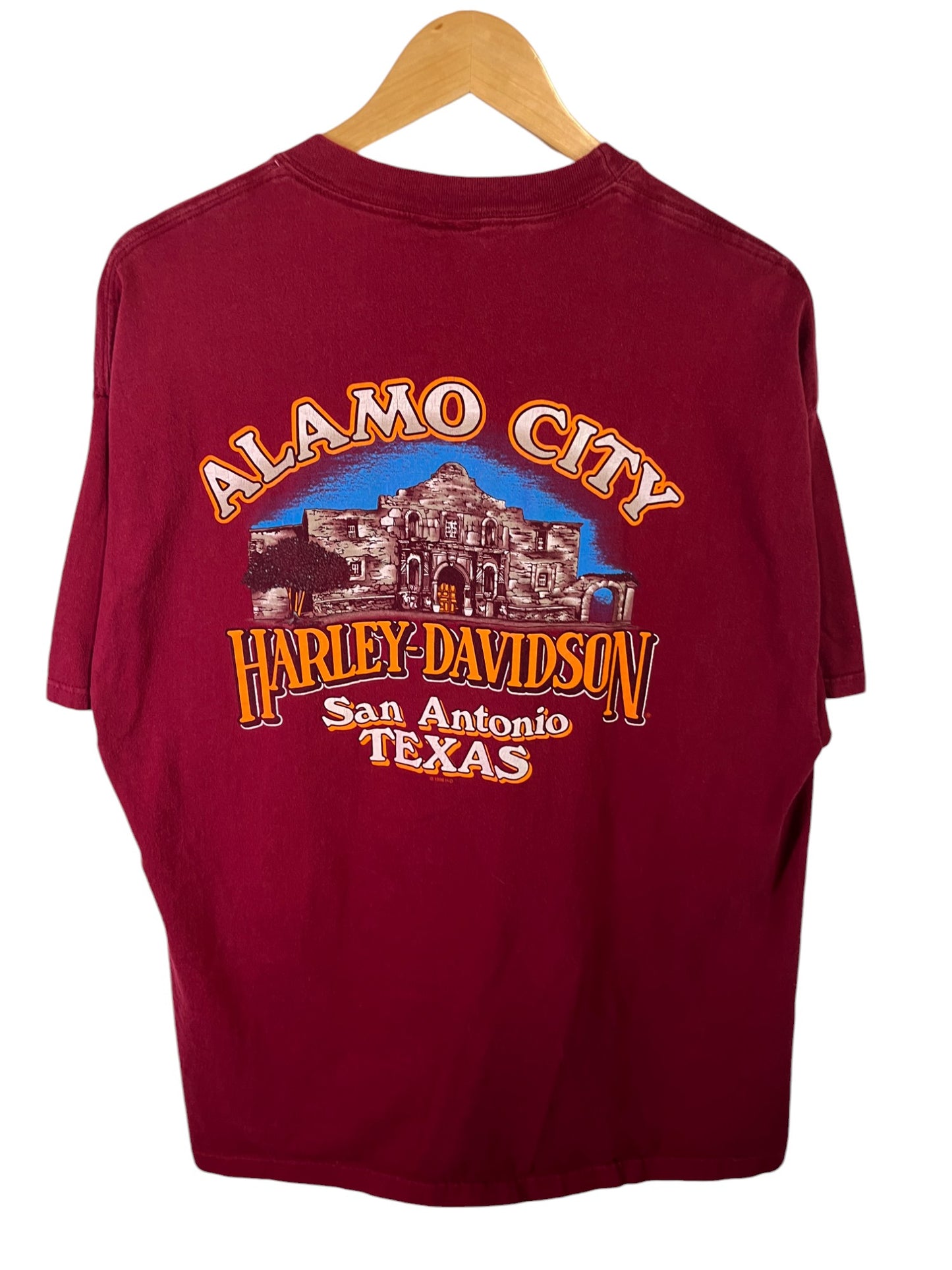 Vintage Harley Davidson Alamo City Texas Biker Graphic Tee Size XL