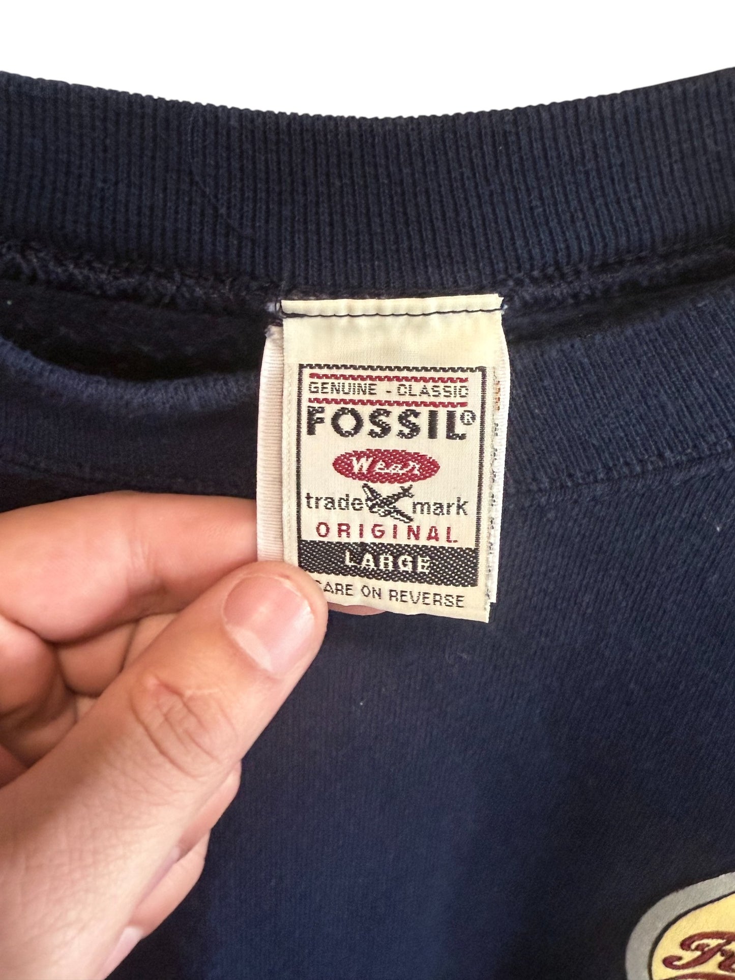 Vintage 90's Fossil Genuine Style Crewneck Sweater Size Large