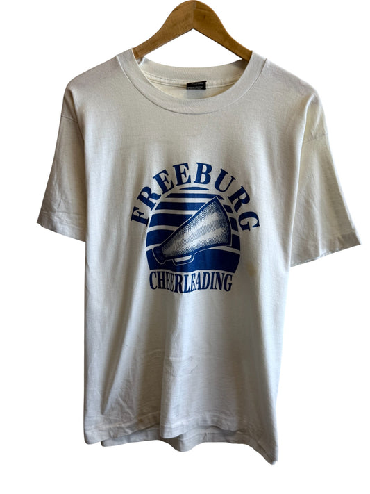 Vintage 90's Freeburg Cheerleading Graphic Tee Size Large