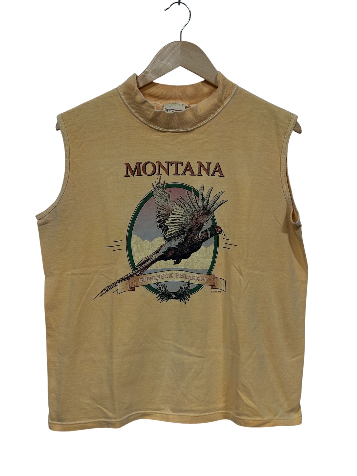 Vintage 90's Montana Ringneck Pheasant Nature Tank Top Tee Size Large