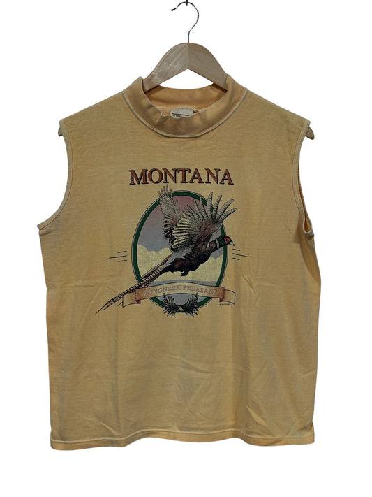 Vintage 90's Montana Ringneck Pheasant Nature Tank Top Tee Size Large