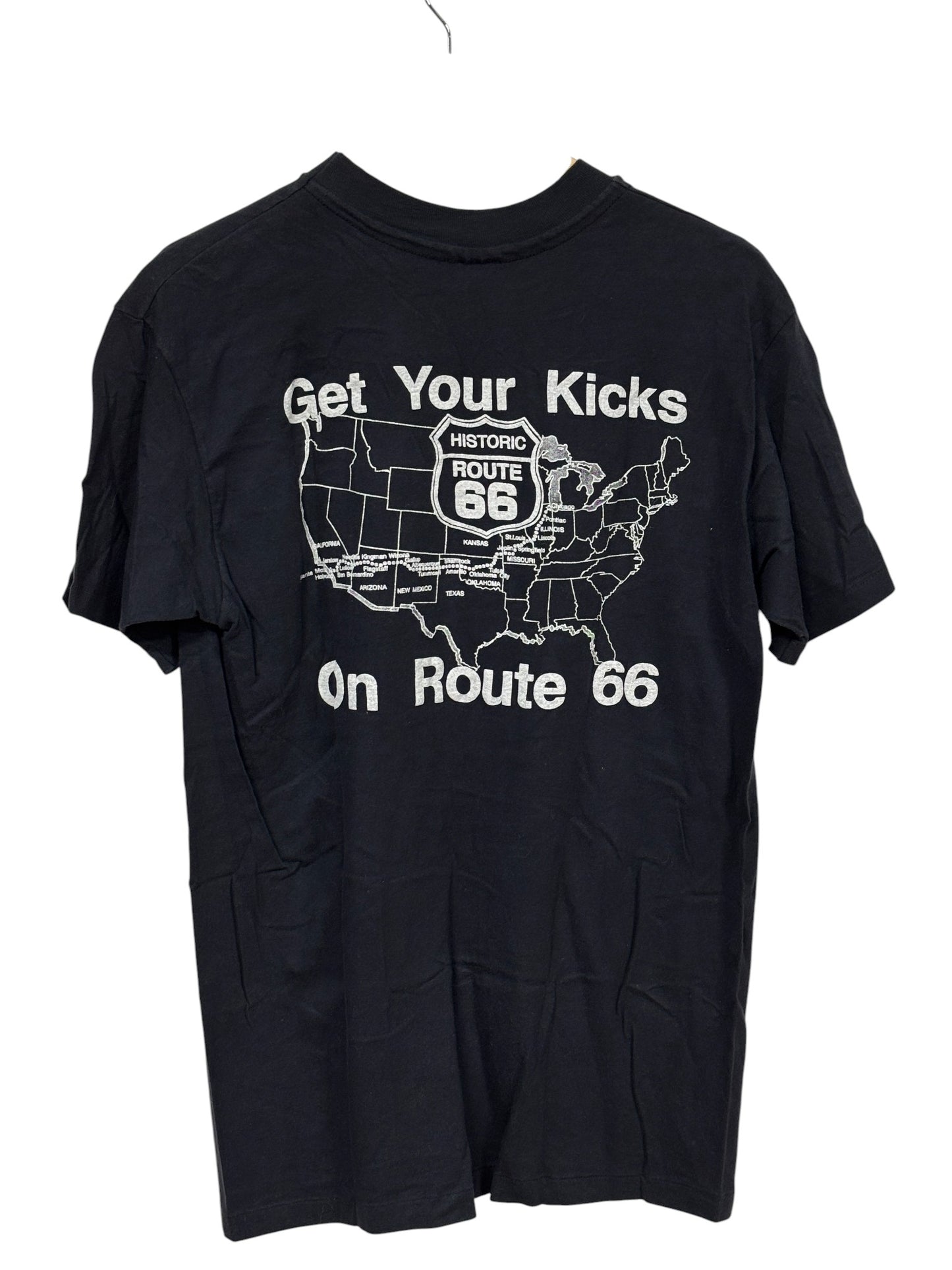 Vintage 80's Route 66 Map Graphic Tee Size Large