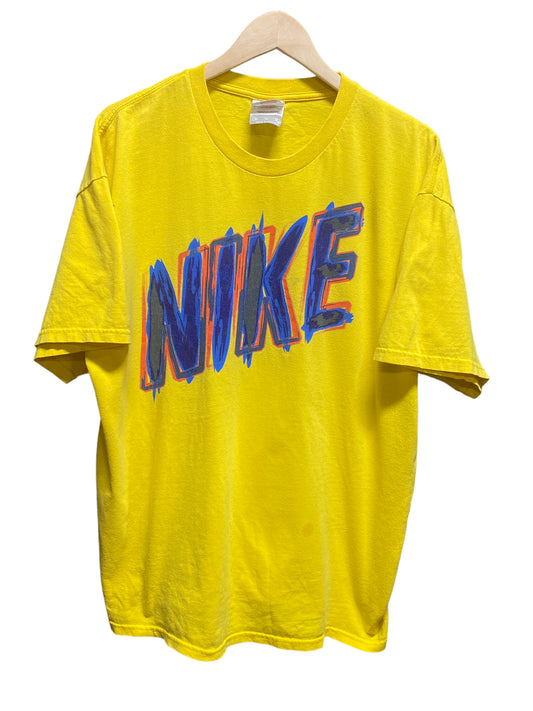 00's Nike Multicolor Spellout Athletic Tee Size XL